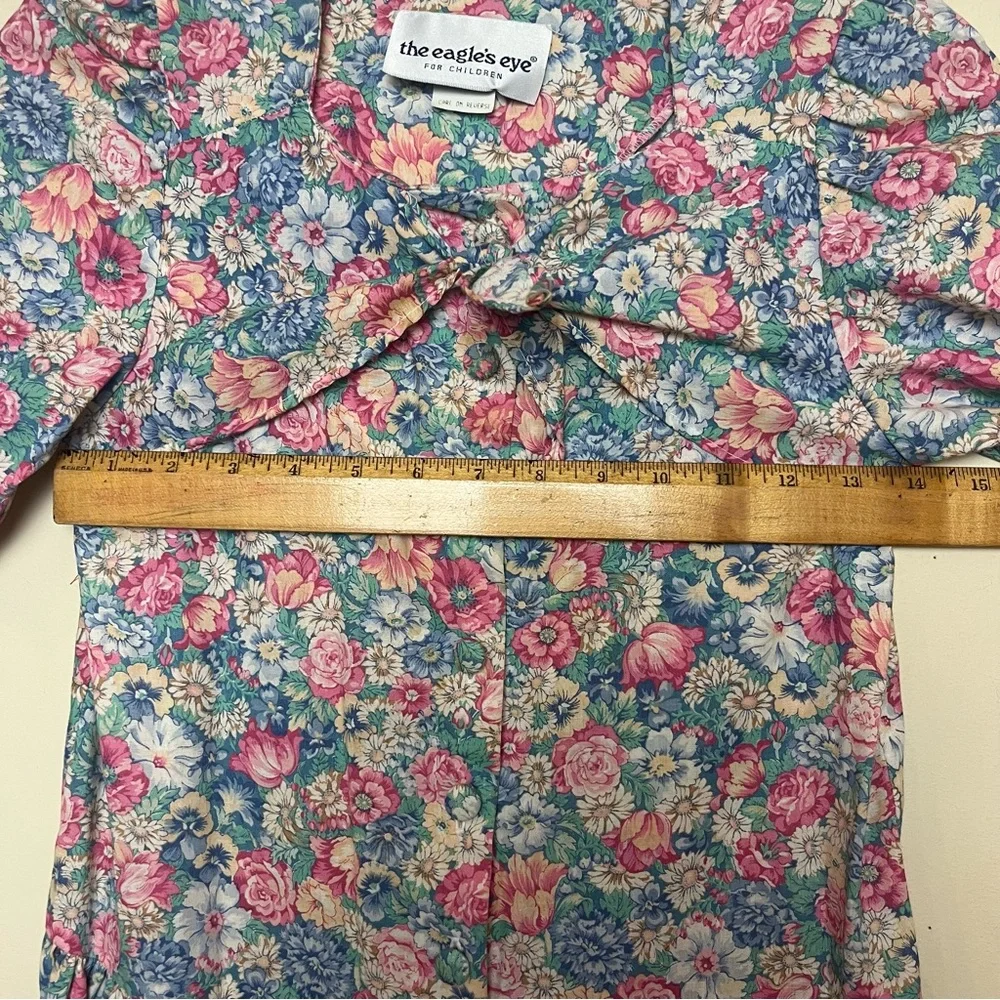 VTG The‎ Eagle's Eye for Children 80s Pink Roses Toddler Prairie Dress 10 USA